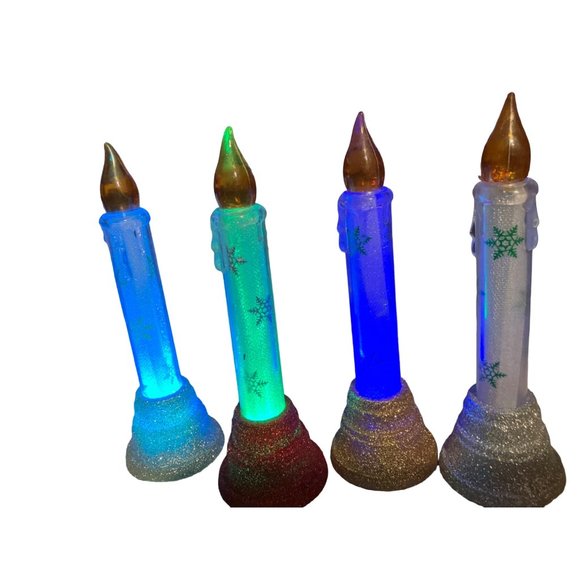 Christmas Candles 4 Battery Operated Plastic Color Changing Decor - Picture 6 of 8